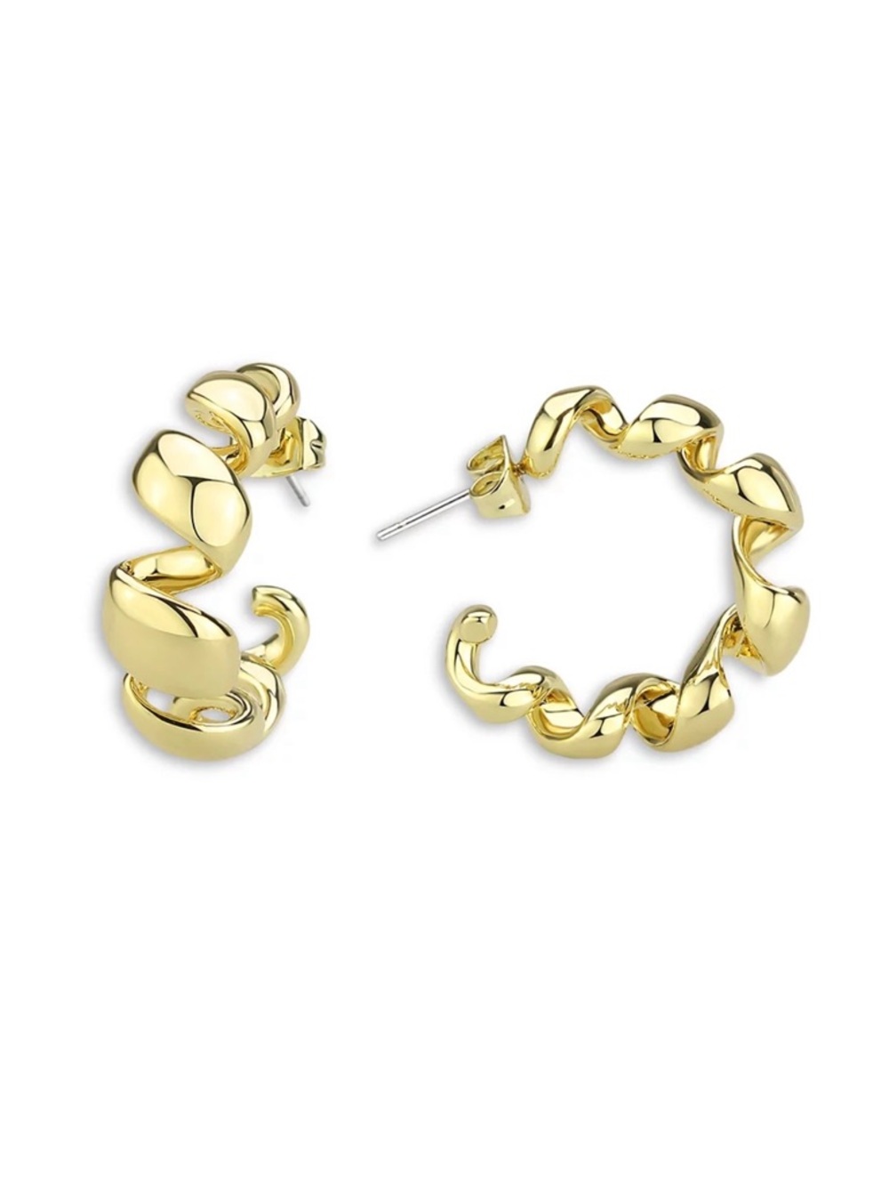 Aqua Gold Spiral Earrings